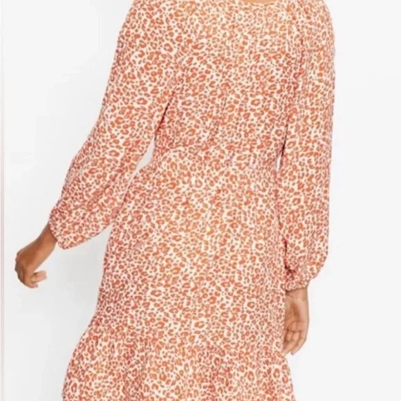 LOFT Animal Print Split Neck Dress MEDIUM NWT - Picture 2 of 4